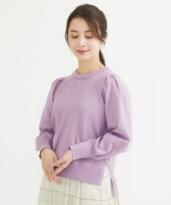 ＜MK MICHEL KLEIN（Women/小さいサイズ）＞【小さいサイズ】ボリュームスリーブニット／洗える