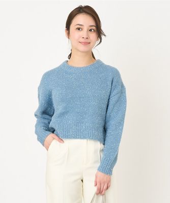 ＜MK MICHEL KLEIN（Women/小さいサイズ）＞【小さいサイズ】ショート丈ラメニット／洗える