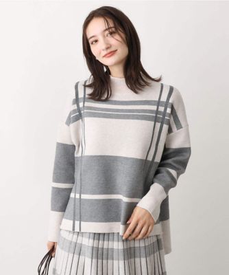 ＜MK MICHEL KLEIN（Women/小さいサイズ）＞【小さいサイズ】チェック柄ニットプルオーバー／洗える