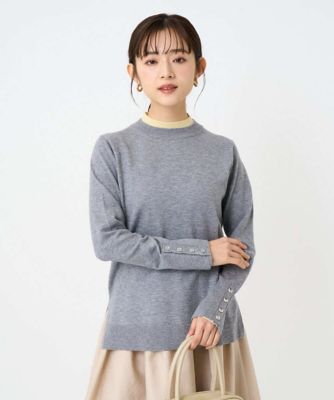 ＜MK MICHEL KLEIN（Women/小さいサイズ）＞【小さいサイズ】配色レイヤードデザインニット／洗える