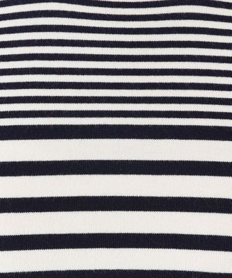 小さいサイズ】ボーダー柄モックネック六分袖ニット／洗える | MK