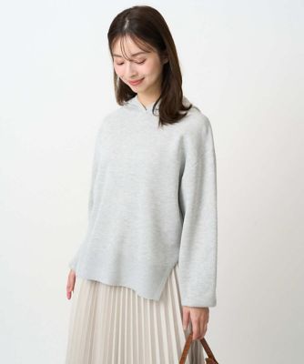 ＜MK MICHEL KLEIN（Women/小さいサイズ）＞【小さいサイズ】スウェットライクニットフーディー／洗える