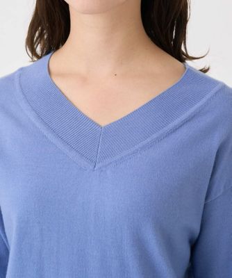 小さいサイズ】配色ラインVネックニット／洗える | MK MICHEL KLEIN