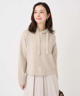 【NEW】MK ミッシェルクラン（MK MICHEL  ）/【小さいサイズ】クロップド丈ニットフーディー/洗える 小さいサイズ】クロップド丈ニットフーディー／洗える | MK MICHEL