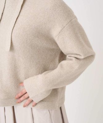 小さいサイズ】クロップド丈ニットフーディー／洗える | MK MICHEL