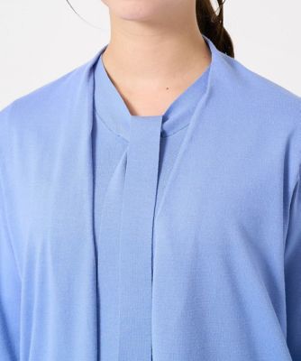 小さいサイズ】ボウタイデザインカラーニットアンサンブル／洗える