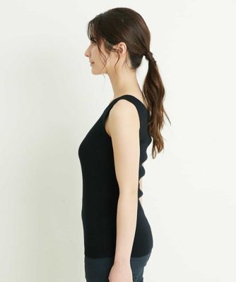 【小さいサイズ／洗濯機で洗える】細リブニットタンクトップ