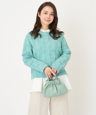 ＜MK MICHEL KLEIN（Women/小さいサイズ）＞【小さいサイズ】ケーブル柄編みニット／洗える