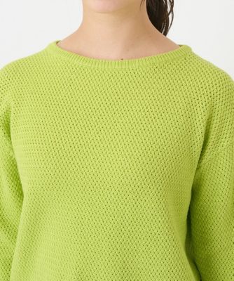 【小さいサイズ】コットンメッシュボートネックニット／洗える