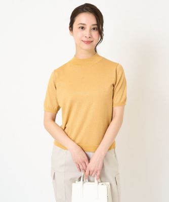 ＜MK MICHEL KLEIN（Women/小さいサイズ）＞【小さいサイズ】モックネックラメニット／洗える
