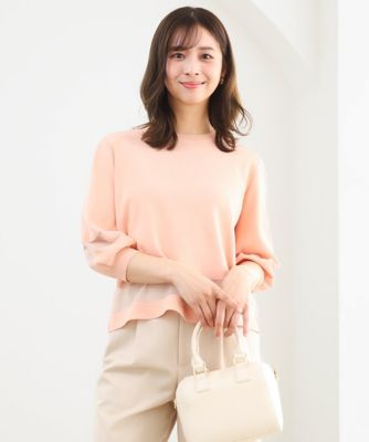 ＜MK MICHEL KLEIN（Women/小さいサイズ）＞【小さいサイズ】シアー切替えニット／洗える