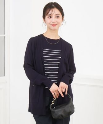 ＜MK MICHEL KLEIN（Women/小さいサイズ）＞【小さいサイズ】カラーニットアンサンブル／洗える