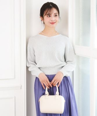 小さいサイズ】ラメ入りノットヤーンVネックニット／洗える | MK