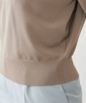 【小さいサイズ／洗える】パール調釦バックデザインニット