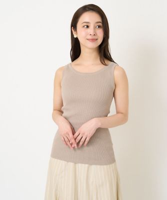 ＜MK MICHEL KLEIN（Women/小さいサイズ）＞【小さいサイズ】細リブニットタンクトップ／洗える