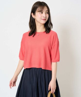 【美品】23区　大きいサイズ　44　リネン100　ざっくり　サマーニット　五分袖 TIME SALE】5分袖メッシュドルマンサマーニット – BLUE ONLINE
