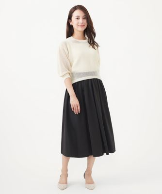 小さいサイズ】スパンコールメッシュニット／洗える | MK MICHEL KLEIN