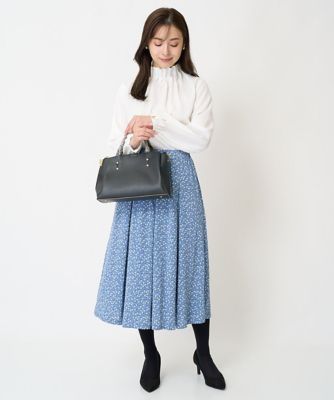 MK ミッシェルクラン（MK MICHEL  ）/【小さいサイズ】スクエア幾何柄フレアースカート/洗える 小さいサイズ】スクエア幾何柄フレアースカート／洗える | MK MICHEL