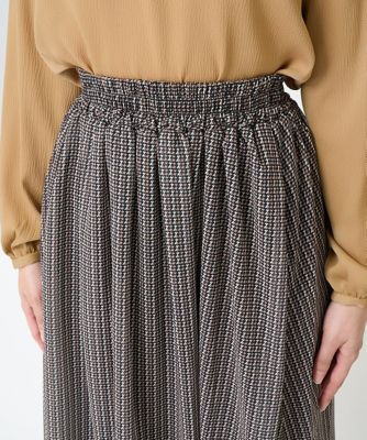 【小さいサイズ】幾何柄シフォンスカート／丈の長さが選べる／セットアップ対応／洗える