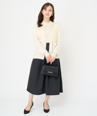 小さいサイズ】千鳥ジャガードタックフレアスカート／洗える | MK