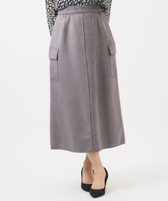 小さいサイズ】フェイクスウェードIラインスカート／洗える | MK