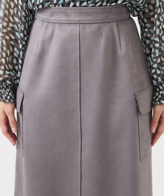 小さいサイズ】フェイクスウェードIラインスカート／洗える | MK