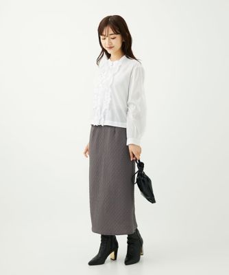 小さいサイズ】エンボス加工ナロースカート／洗える | MK MICHEL KLEIN