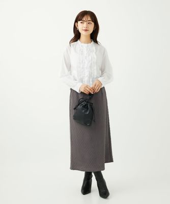 小さいサイズ】エンボス加工ナロースカート／洗える | MK MICHEL KLEIN