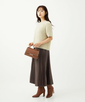 MK ミッシェルクラン（MK MICHEL  ）/【小さいサイズ】レザー調ランダムプリーツスカート/洗える 小さいサイズ】レザー調ランダムプリーツスカート／洗える | MK MICHEL