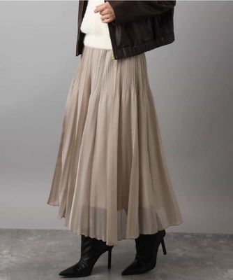 MK MICHEL KLEIN（Women/小さいサイズ）/エムケーミッシェルクラン ブライトシアープリーツスカート/洗える 82ベージュ 【三越伊勢丹/公式】