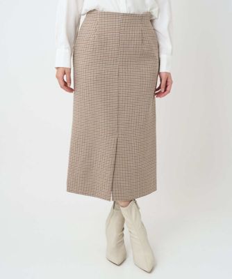 小さいサイズ】ガンクラブチェック柄ナロースカート／洗える | MK