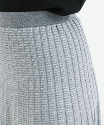 小さいサイズ】千鳥ジャガードニットプリーツスカート／洗える