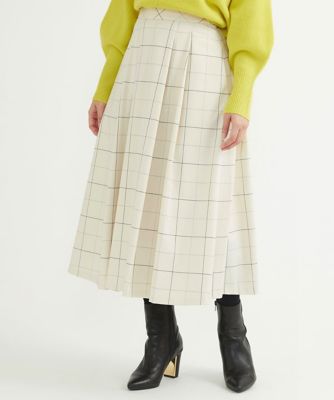 ＜MK MICHEL KLEIN（Women/小さいサイズ）＞【小さいサイズ】ウーリッシュウィンドペンフレアスカート／洗える