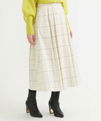 【小さいサイズ】ウーリッシュウィンドペンフレアスカート／洗える