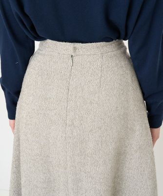 【小さいサイズ】ループツイードヘリンボーンフレアースカート