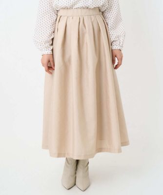 ＜MK MICHEL KLEIN（Women/小さいサイズ）＞【小さいサイズ】ヴィンテージ加工タックギャザースカート／洗える