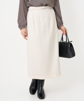 ＜MK MICHEL KLEIN（Women/小さいサイズ）＞【小さいサイズ】ループネップツイードＩラインスカート／洗える