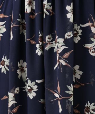 【小さいサイズ】花柄シフォンスカート／丈の長さが選べる／洗える