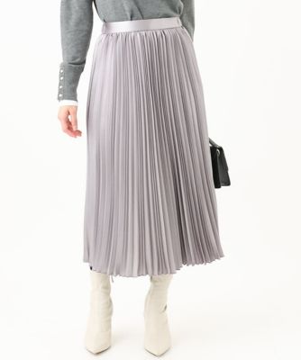 小さいサイズ】シャイニーサテンプリーツスカート／洗える | MK MICHEL