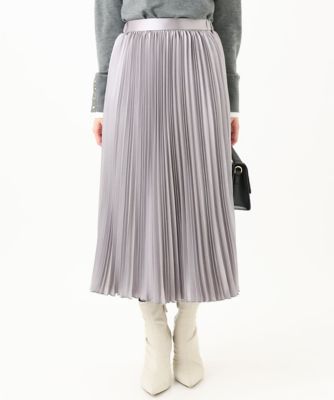 ＜MK MICHEL KLEIN（Women/小さいサイズ）＞【小さいサイズ】シャイニーサテンプリーツスカート／洗える