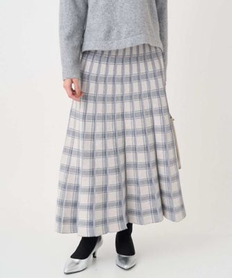 【NEW】MK ミッシェルクラン（MK MICHEL  ）/【小さいサイズ】チェック柄プリーツニットスカート/洗える 小さいサイズ】チェック柄プリーツニットスカート／洗える | MK MICHEL