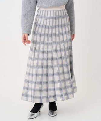 小さいサイズ】チェック柄プリーツニットスカート／洗える | MK MICHEL