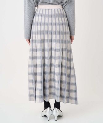 小さいサイズ】チェック柄プリーツニットスカート／洗える | MK MICHEL