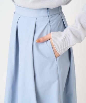 小さいサイズ】メモリータフタ タックフレアスカート／洗濯機で洗える