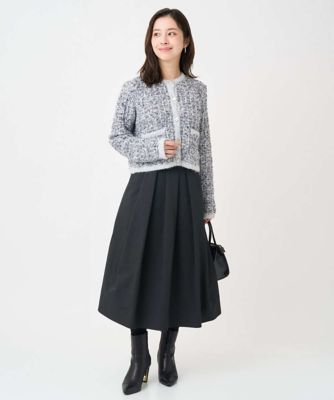 ミッシェルクラン（MICHEL ）/[小さいサイズ]ナチュラルシアースカート 小さいサイズ】メモリータフタ タックフレアスカート／洗濯機で洗える