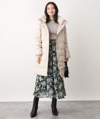 【小さいサイズ】中花プリントシフォンスカート／丈の長さが選べる／洗える