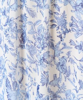 【小さいサイズ】花柄シフォンスカート／丈の長さが選べる／洗える