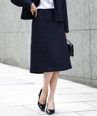 ＜MK MICHEL KLEIN（Women/小さいサイズ）＞【小さいサイズ】ファンシーツイードスカート／セットアップ対応／洗える