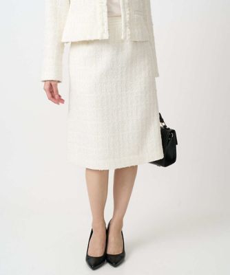 ＜MK MICHEL KLEIN（Women/小さいサイズ）＞【小さいサイズ】ファンシーツイードスカート／セットアップ対応／洗える