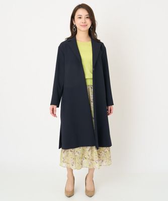 【小さいサイズ】ラインアートフラワーシフォンスカート／丈の長さが選べる／洗える